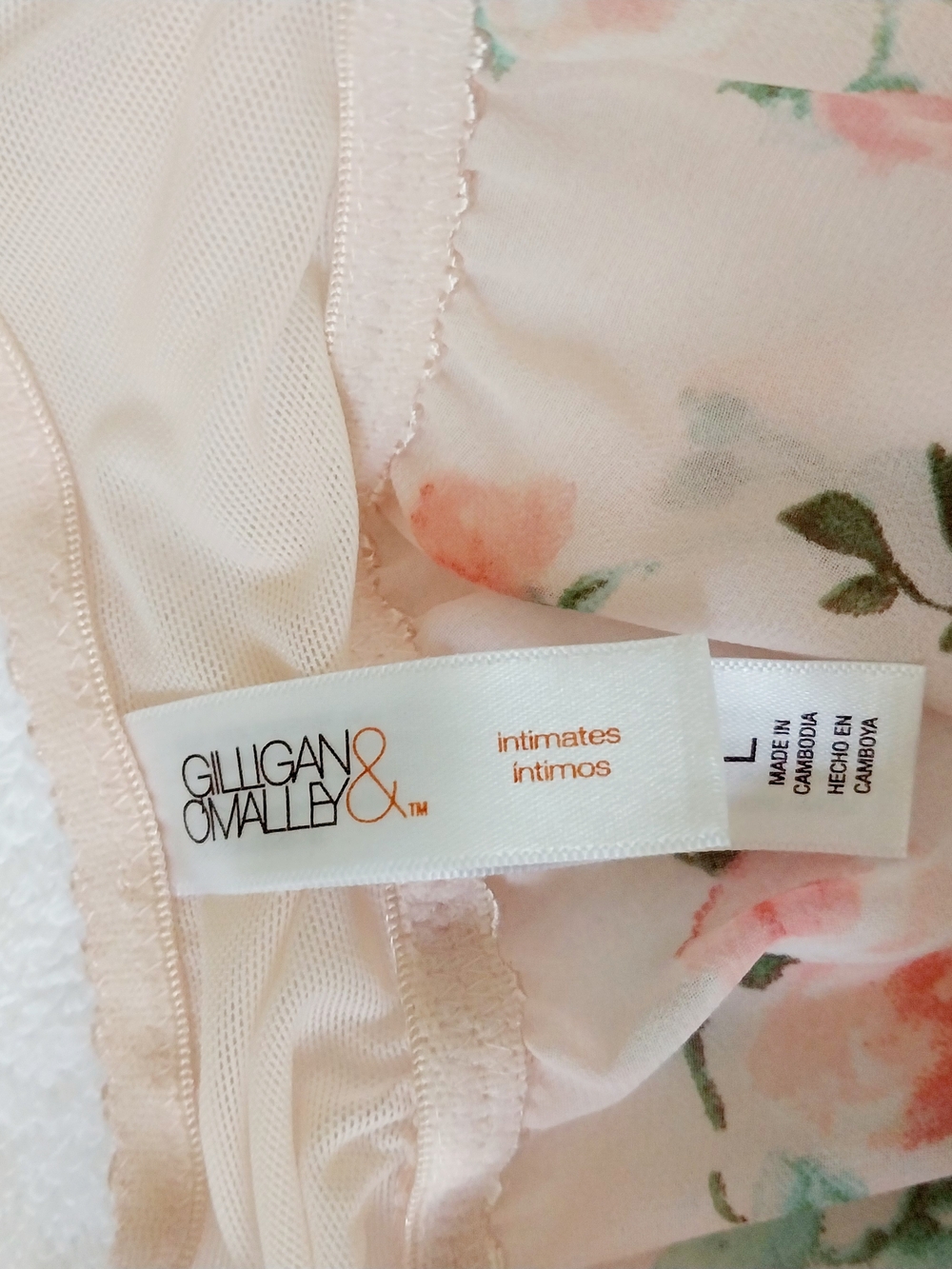 🔵BOGO FREE🔵 Gilligan & O'Malley Lingerie Top Babydoll Padded Bra Front Sz L - Picture 6 of 6